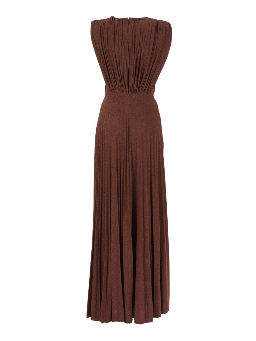 Elisabetta Franchi Wrap-Design Maxi Dress With Subtle Sheen
