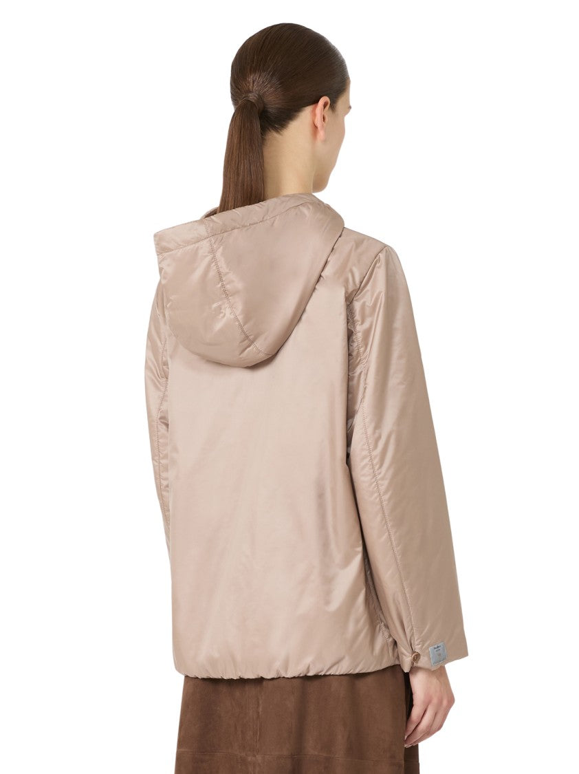 Max Mara Relaxed Fit Beige Coat With Hood