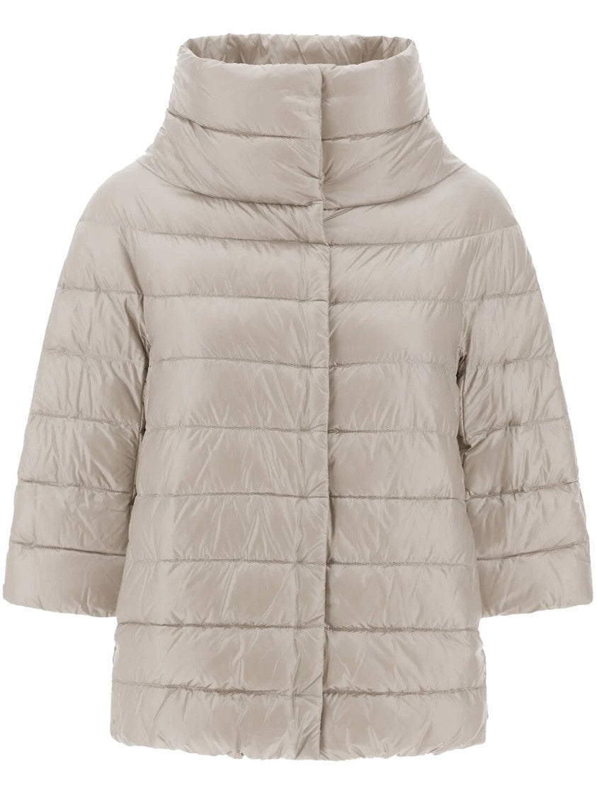 Herno Ultralight Oversized Puffer Coat With Snap Button Closure