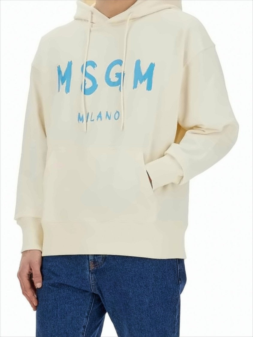 Msgm Relaxed-Fit Hoodie With Bold Graphic Print