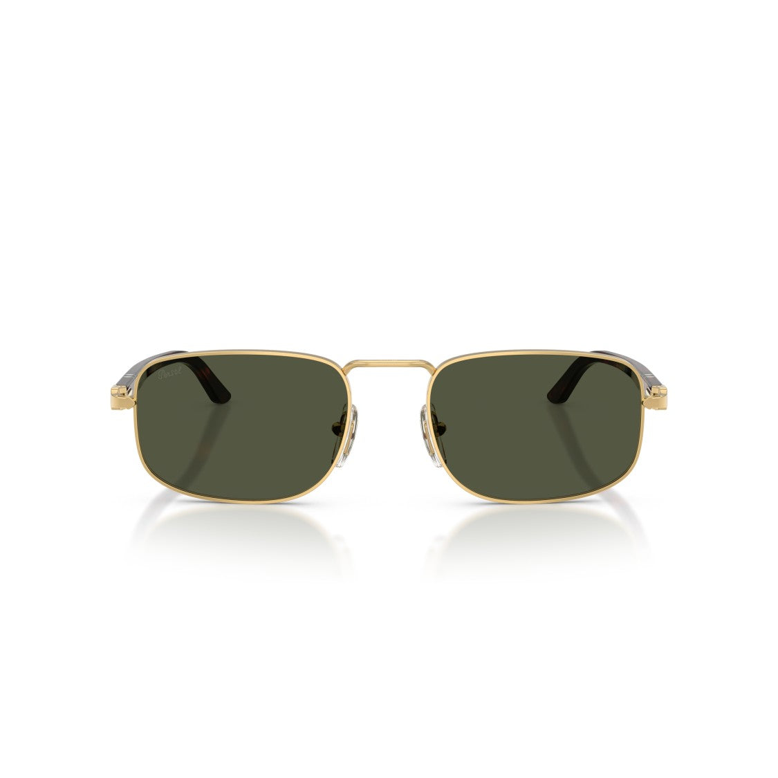 Persol 0Po1027s Rectangular Metal Sunglasses With Tortoiseshell Temples