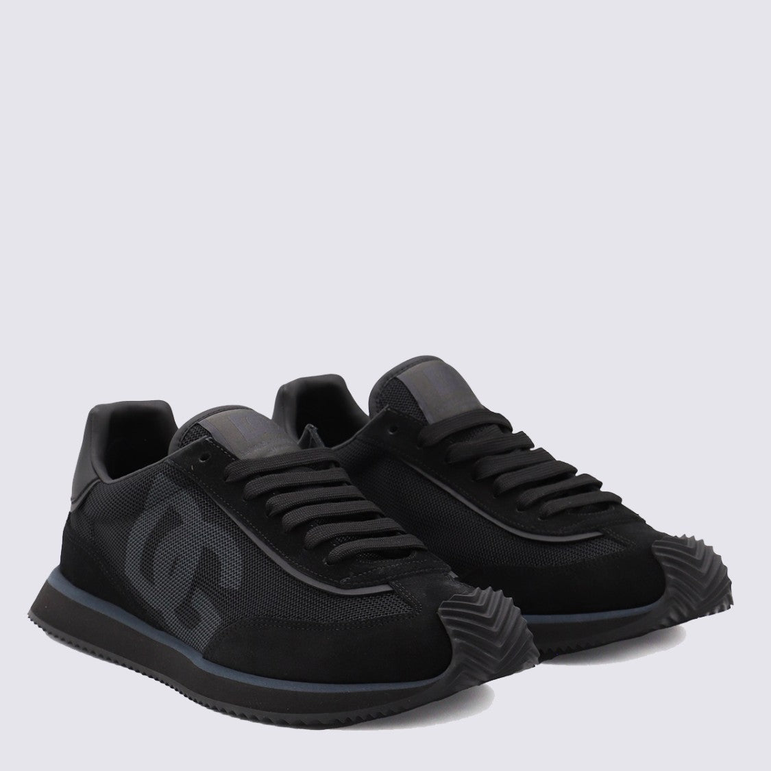 Dolce & Gabbana Low-Profile Black Sneakers With Mesh And Suede Detailing