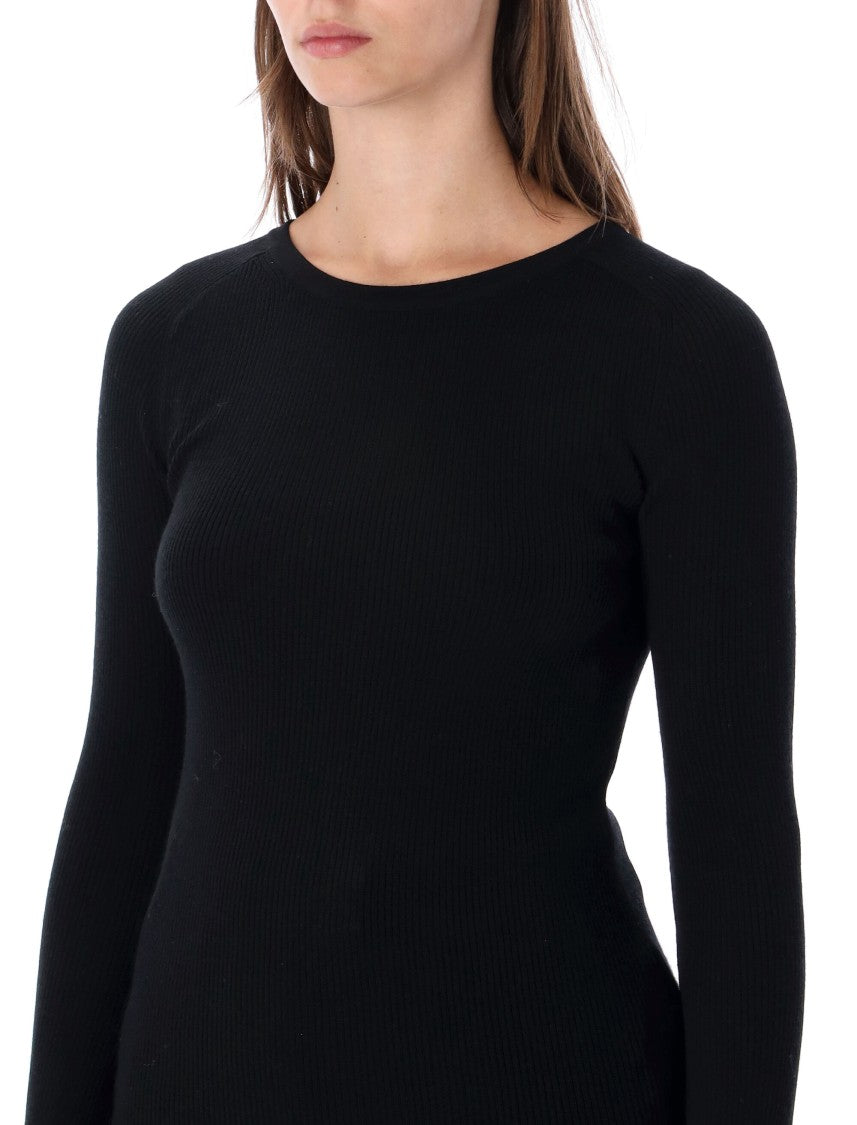 Rhea Ribbed Long-Sleeve Crewneck Top