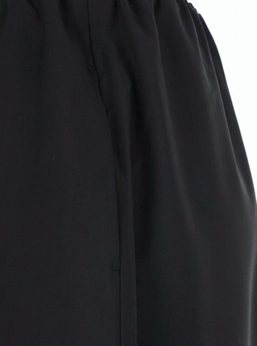 Totême Wide-Leg Black Wool Pants With Cropped Design