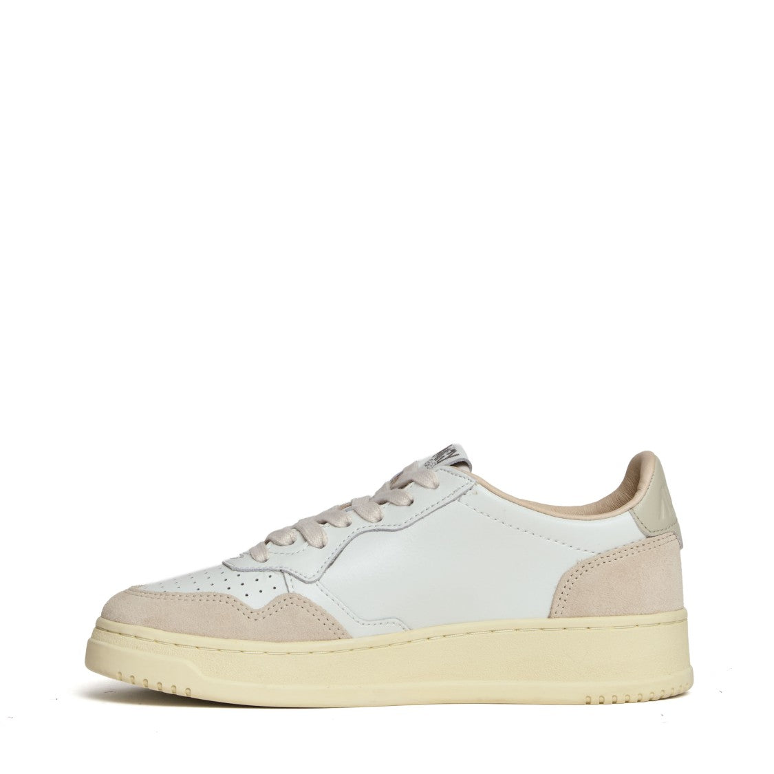 Autry White Beige Leather Medalist Low Sneakers