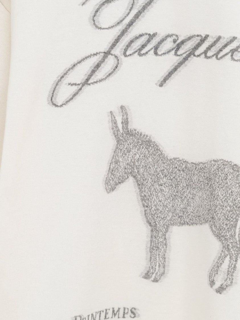 Jacquemus White Graphic Jacquard Crew Neck T-Shirt
