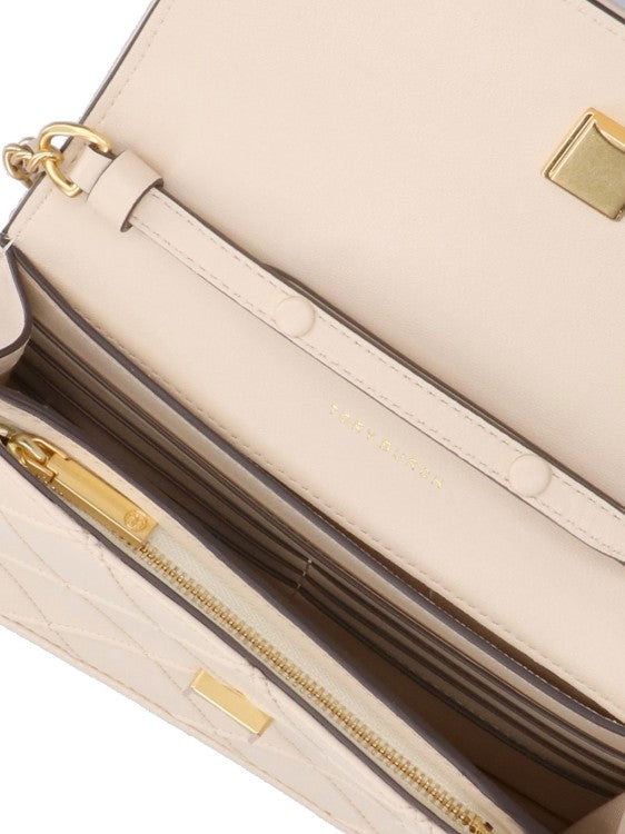 Tory Burch Fleming' Chain Wallet – Ivory