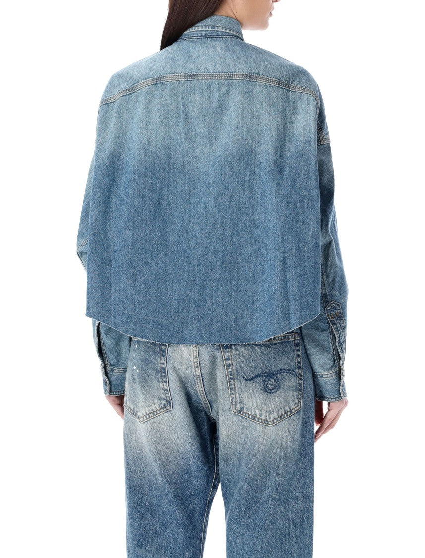 R13 Cropped Denim Shirt