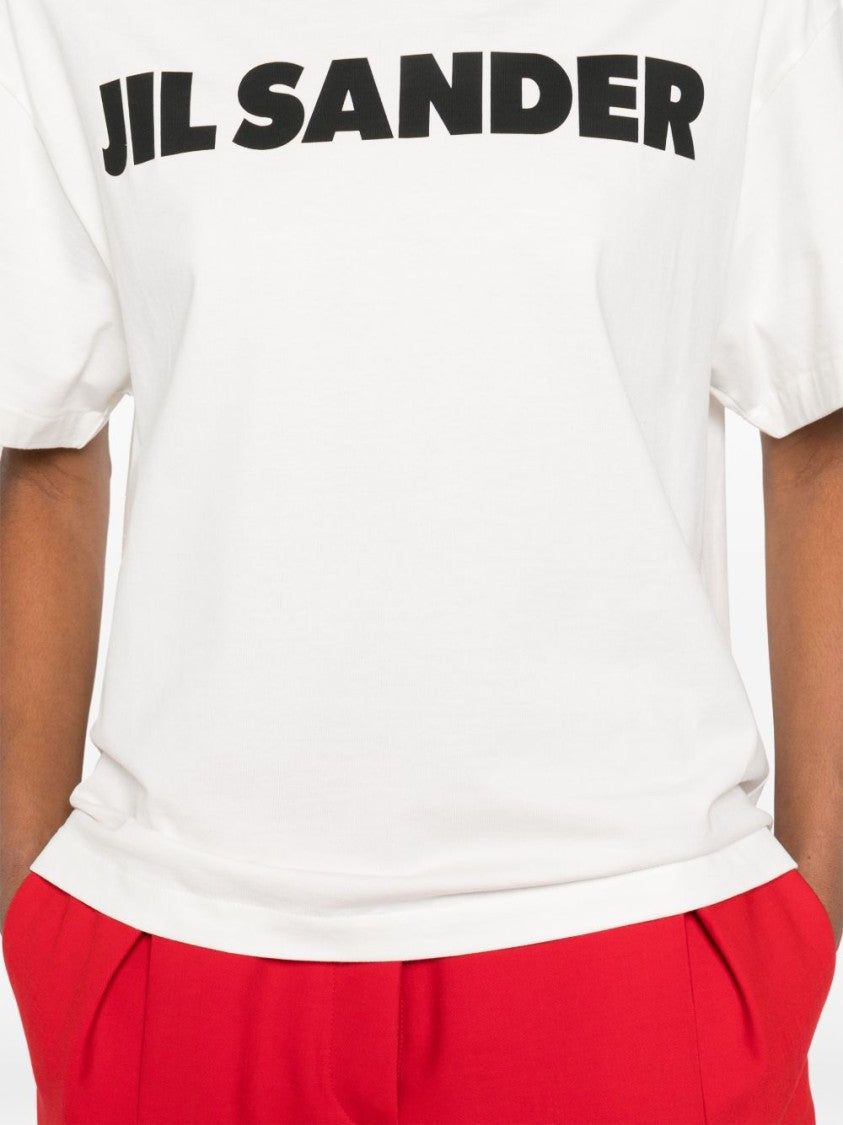Jil Sander White Crew Neck Cotton T-Shirt