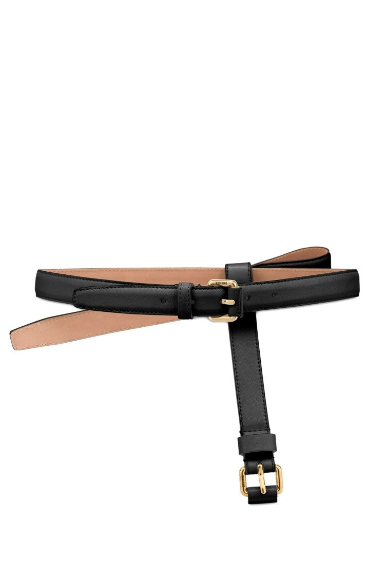 Moschino Nappa Leather Belt With Decorative Knot
