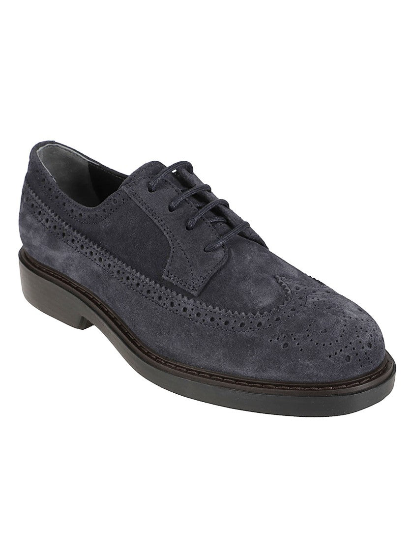 Hogan H704 Soft Calf Leather Brogue Derby Shoes