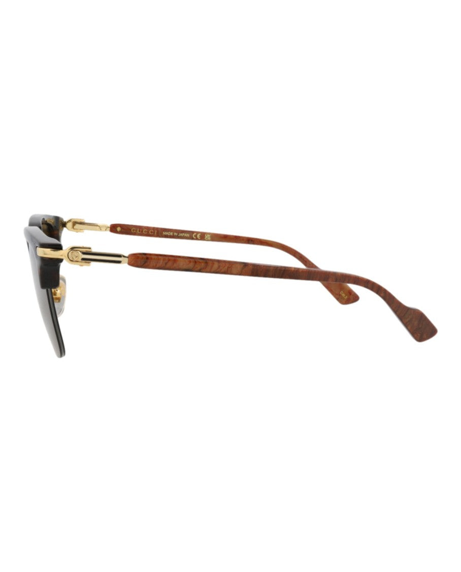 Gucci Square-Frame Metal Sunglasses