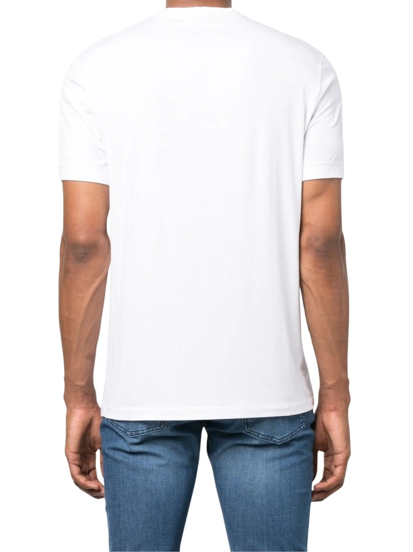 Giorgio Armani White Classic Fit Crewneck Cotton T-Shirt