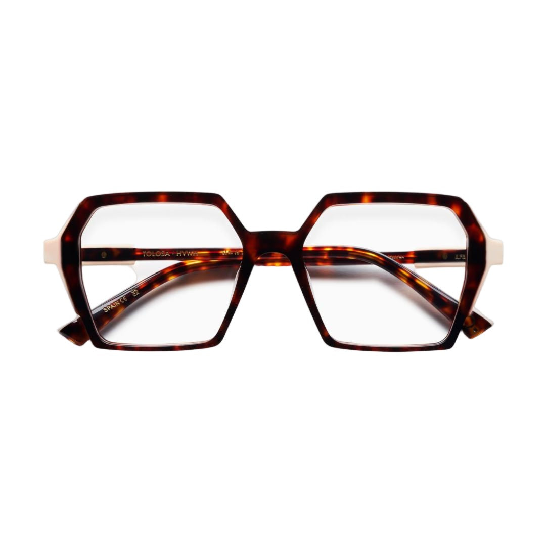 Etnia Barcelona Tolosa Oversized Geometric Tortoiseshell Eyeglasses With Contrasting Temples