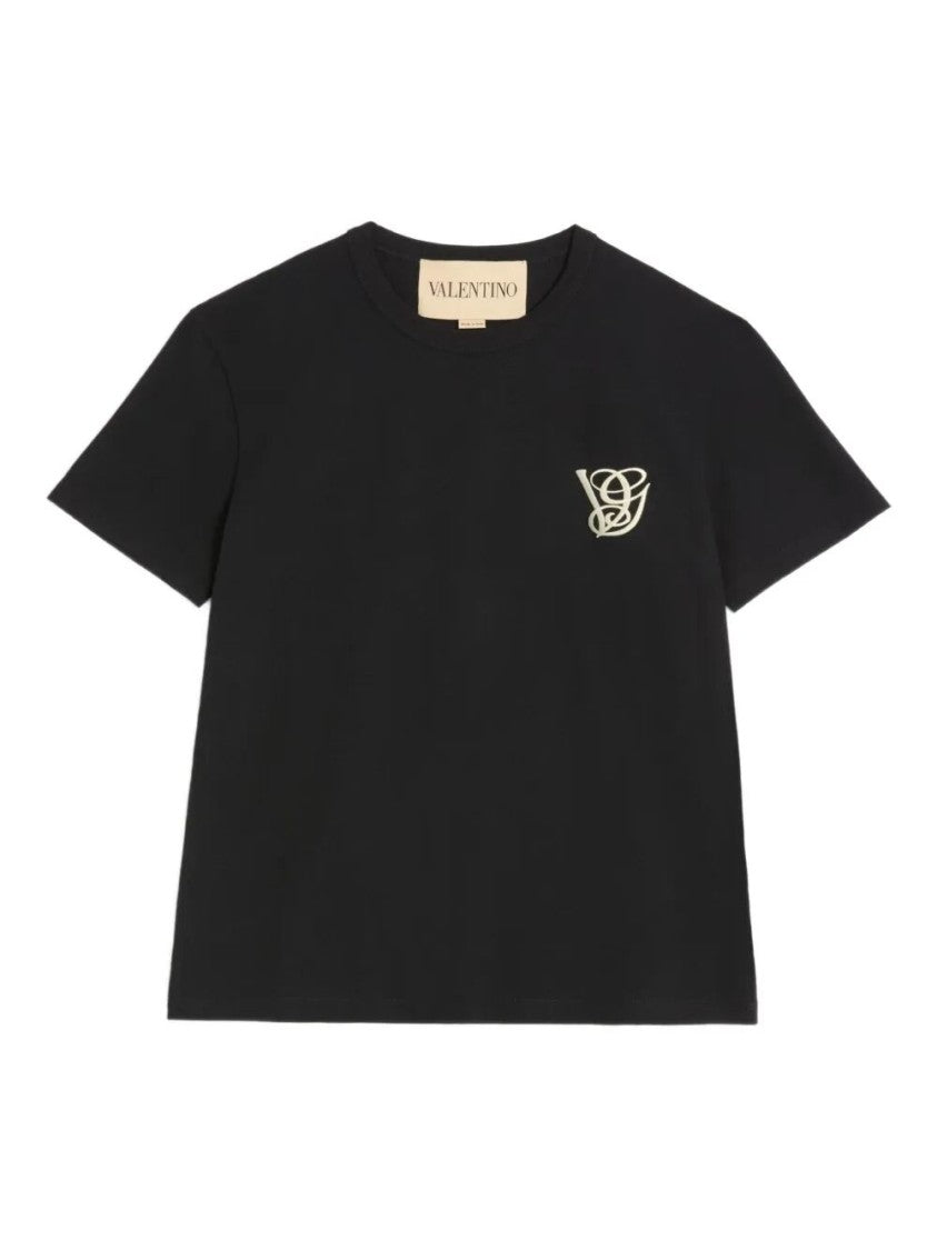 Valentino Regular Fit Black Cotton T-Shirt