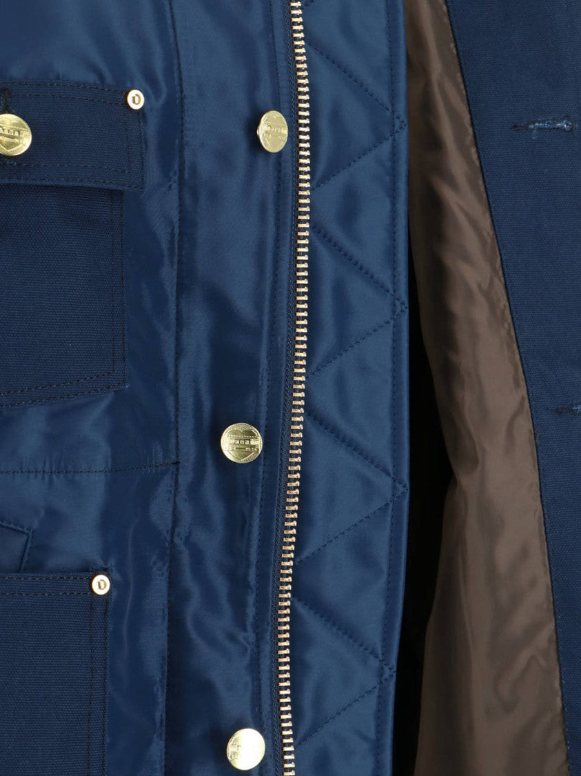 Sacai Detroit Canvas Ma-1 Jacket With Structured Silhouette And Contrast Detailing