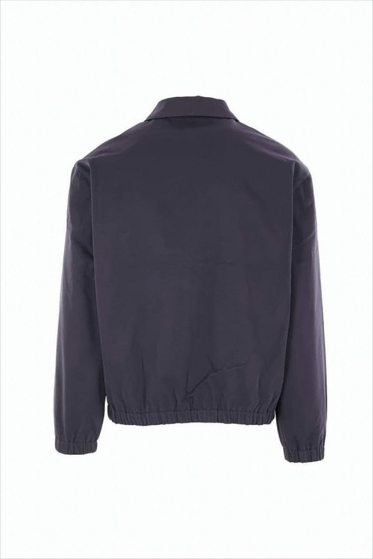 Maison Kitsuné Cropped Bomber Jacket With Classic Collar And Embroidered Logo