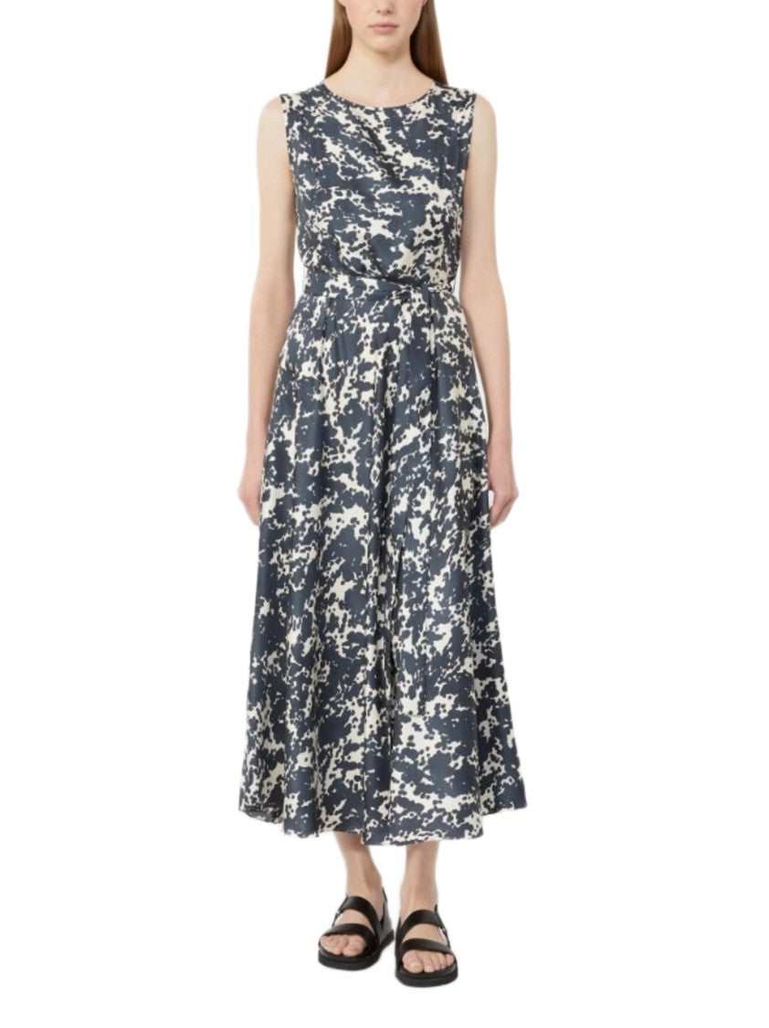 Max Mara Printed Pure Seta Twill Dress