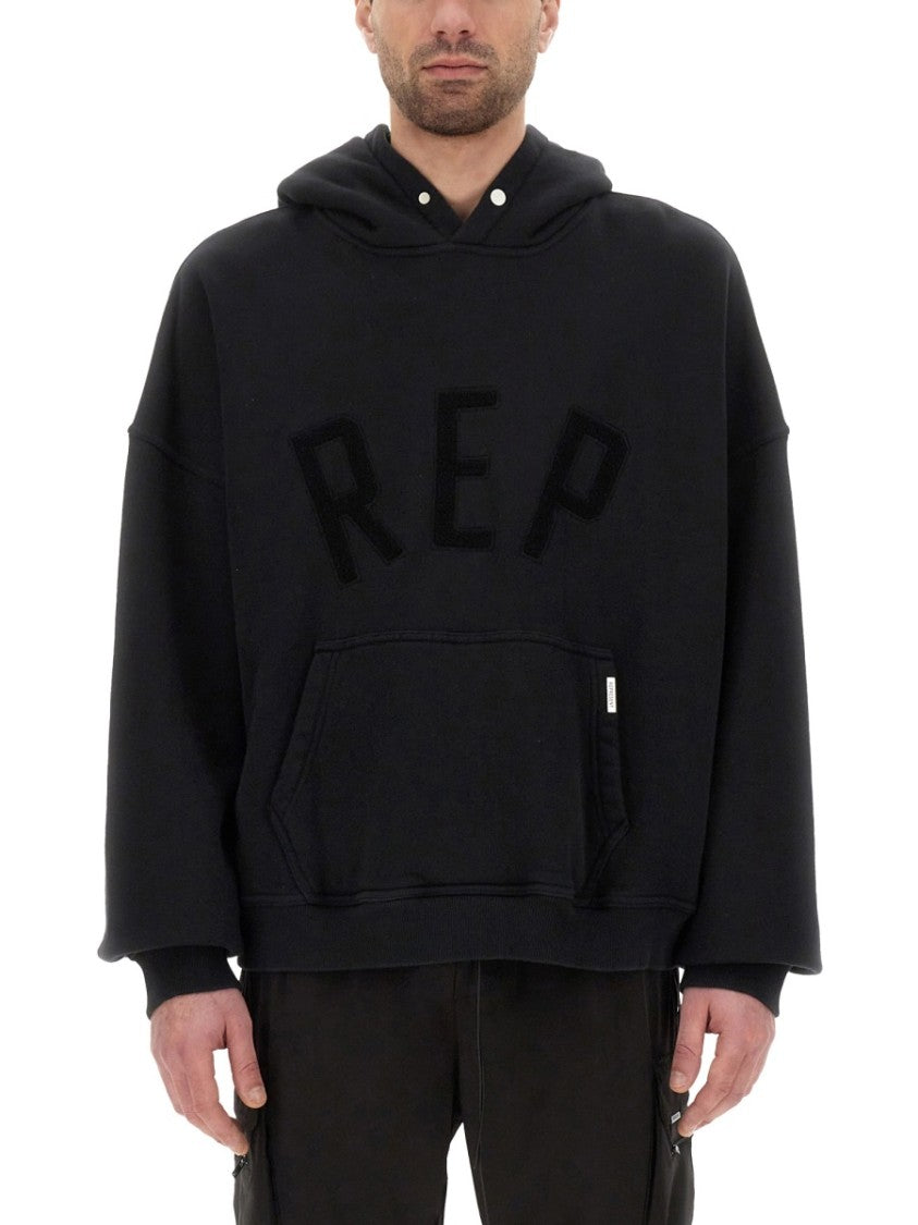 Represent Relaxed Fit Black Hoodie With Bold Lettering