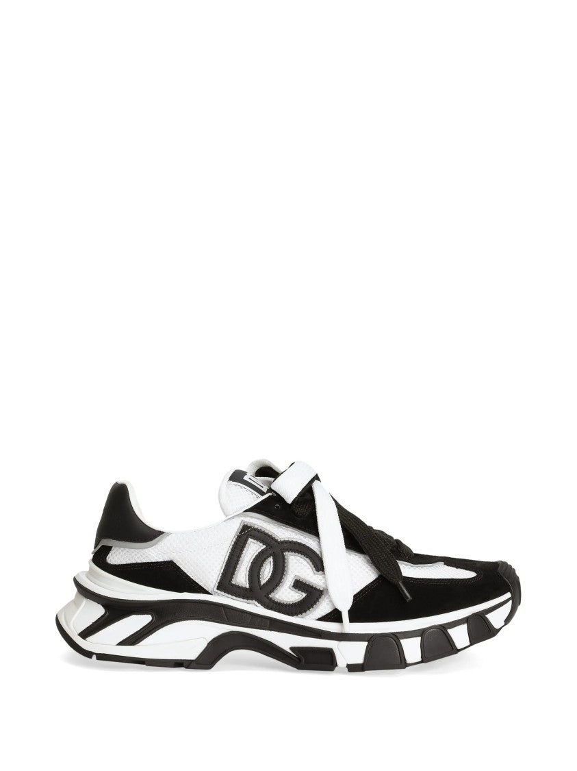 Dolce & Gabbana Black/White Dynamic Chunky Mesh Leather Sneakers