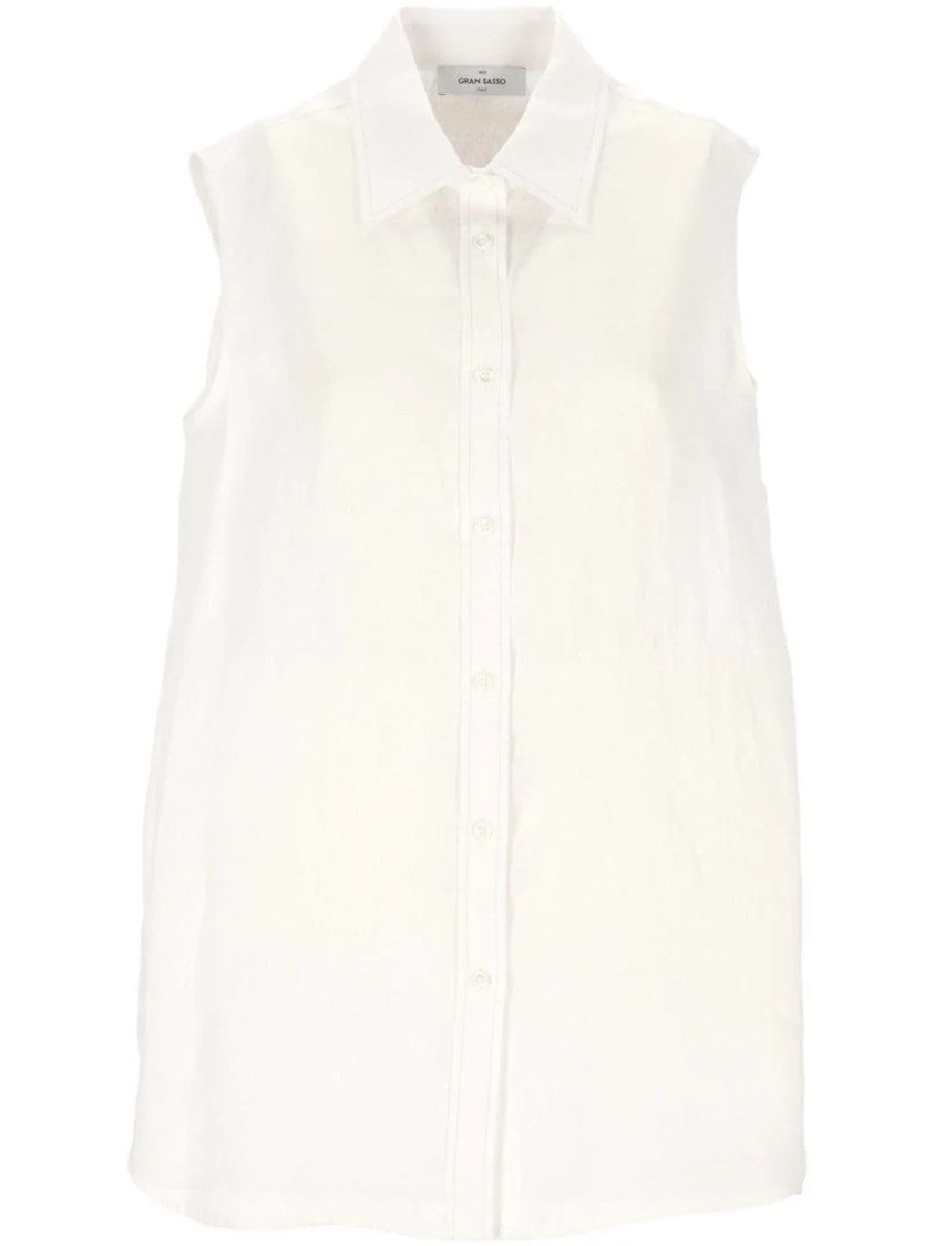 Paolo Fiorillo Capri Sleeveless Button-Up Shirt With Classic Collar