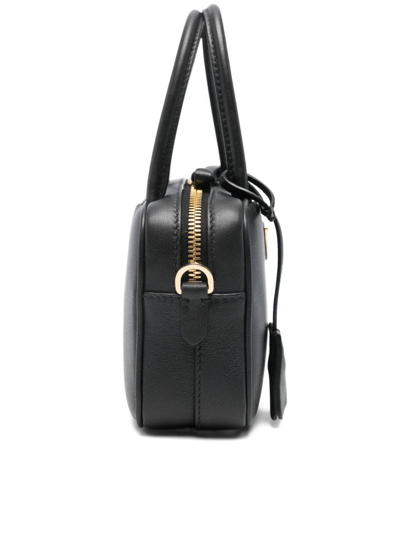 Prada Black Bauletto Smooth Leather Handbag