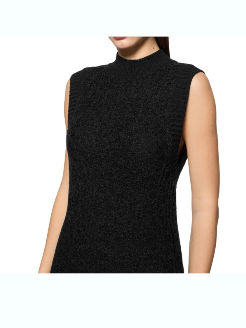 Dondup Slim-Fitting Sleeveless Black Maxi Dress