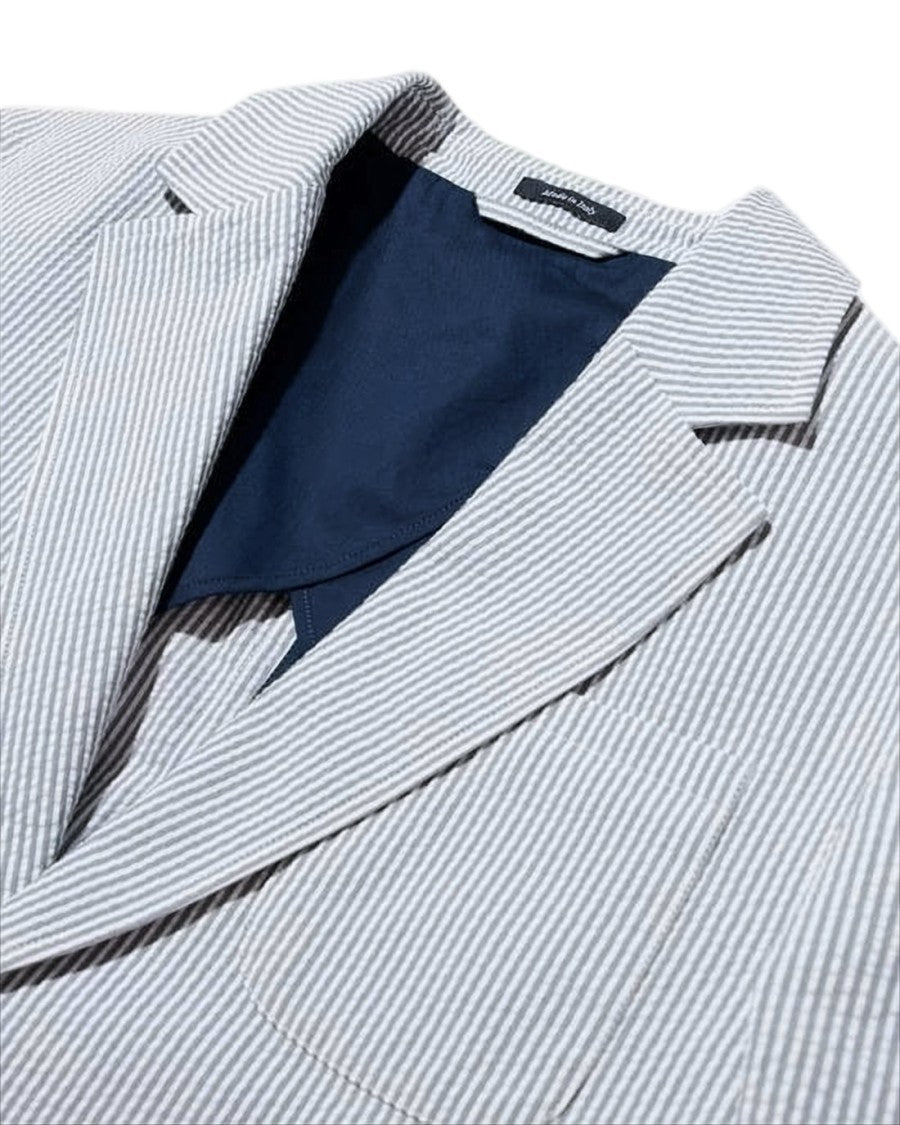 Noah Tailored Seersucker Suit Jacket With Notched Lapel