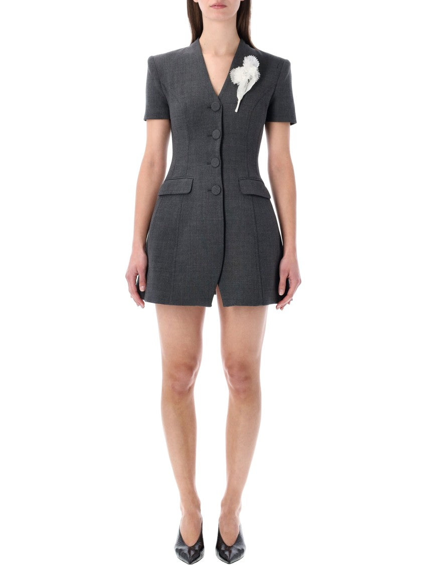 Self-Portrait Tailored Mini Dress With Brooch