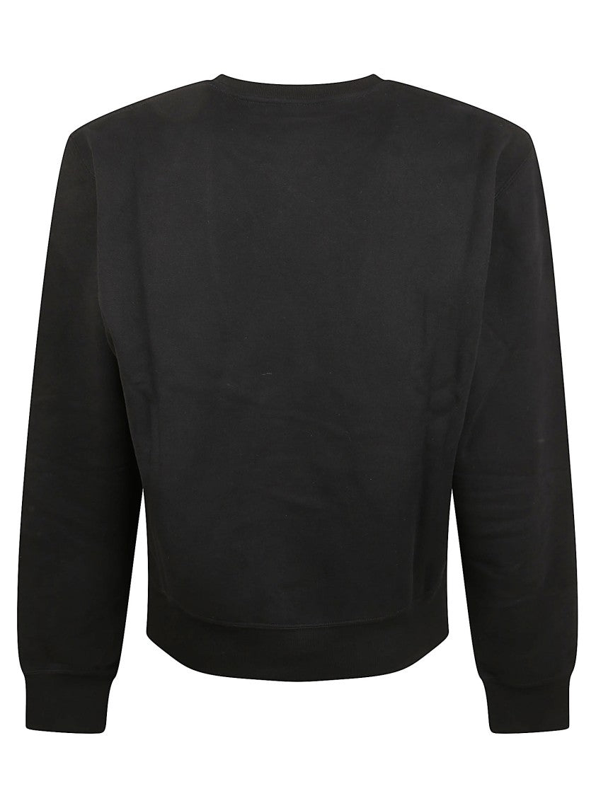Saint Laurent Crew Neck Black Cotton Sweatshirt