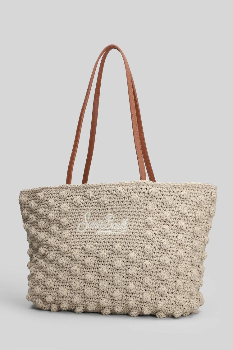 Mc2 Saint Barth Textured Knitted Tote Bag With Contrasting Handles