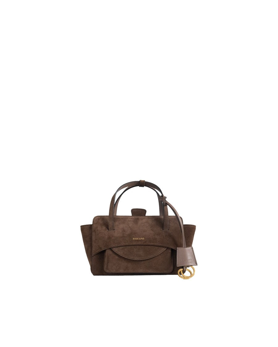 Hidesins Suede Shoulder Bag With Flap Closure And Integrated Pouch