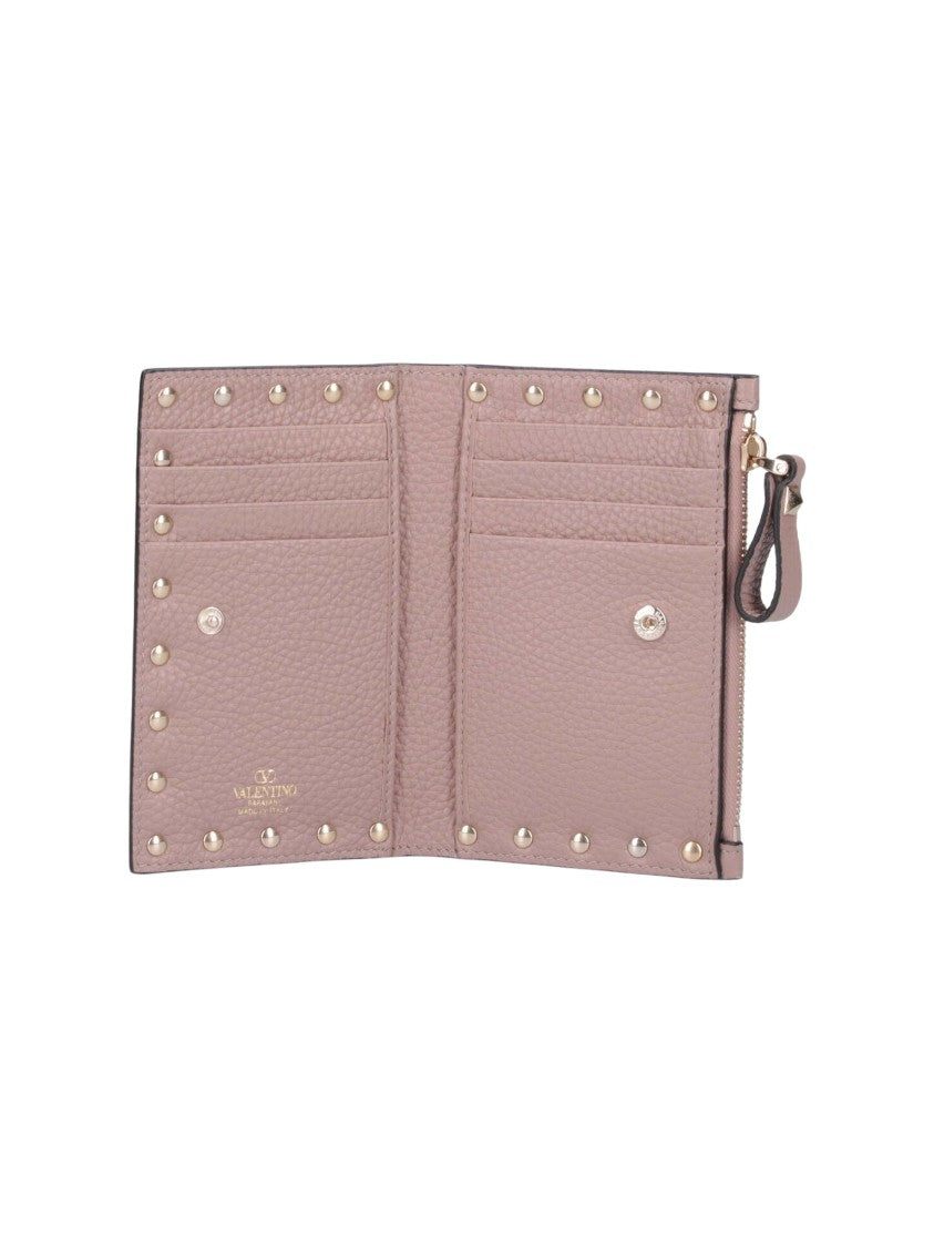 Valentino Pyramid Stud Mauve Cardholder