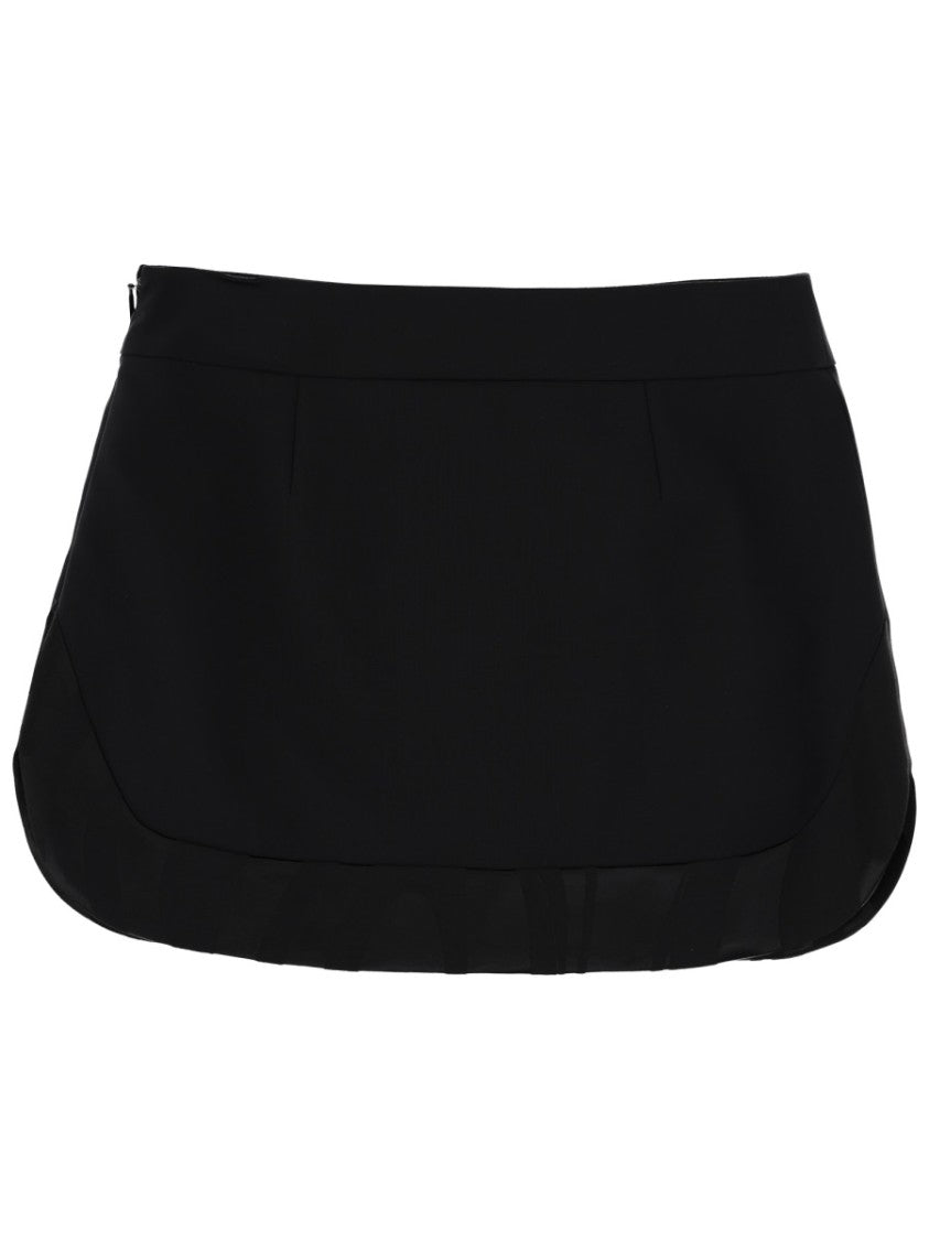 Pucci Virgin Wool Fitted Curved Hem Mini Skirt
