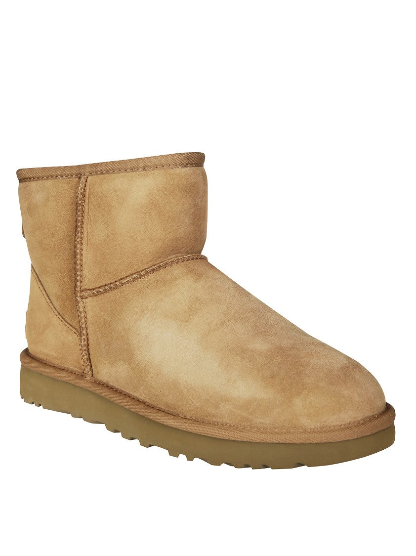 Ugg Plush Mini Short Boots With Rounded Toe