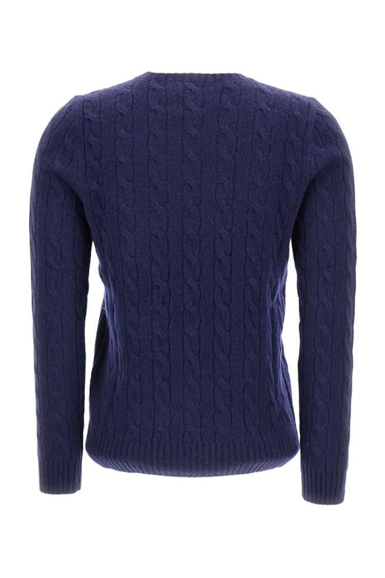 Polo Ralph Lauren Cable Knit Crewneck Sweater With Embroidered Logo