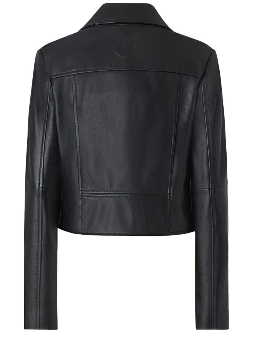 Pinko Biker-Style Nappa Leather Jacket