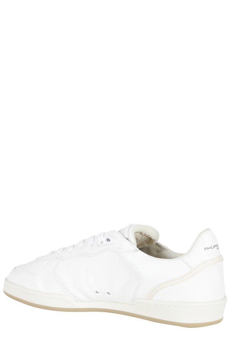 Philippe Model White Pgal Low Leather Suede Sneakers