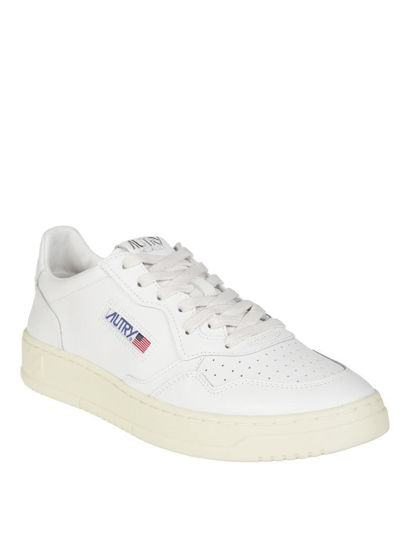 Autry White Medalist Low Perforated Sneakers