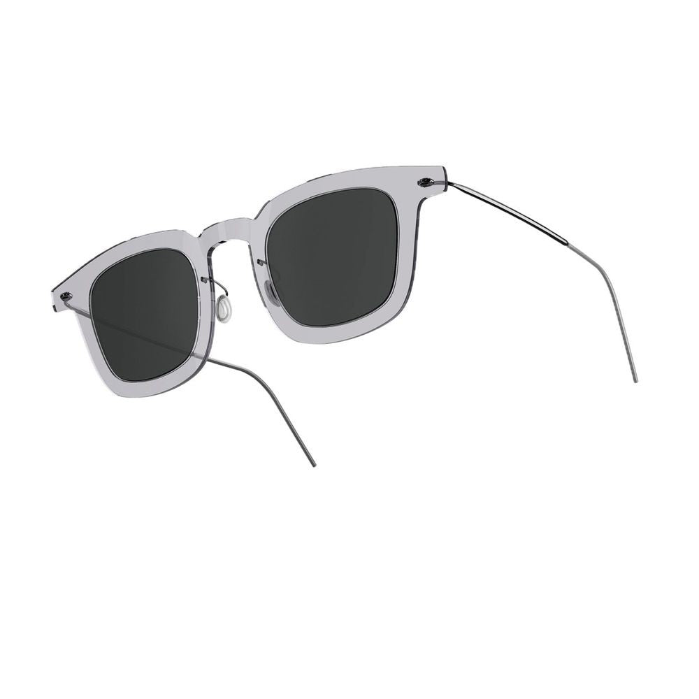 Lindberg Sun Titanium 8346 C07/10/Sl110 Crystal Grey Square Acetate Frame Sunglasses