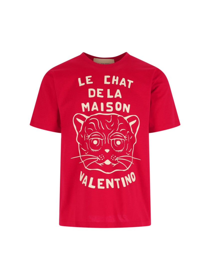 Valentino "Le Chat De La Maison" T-Shirt – Red