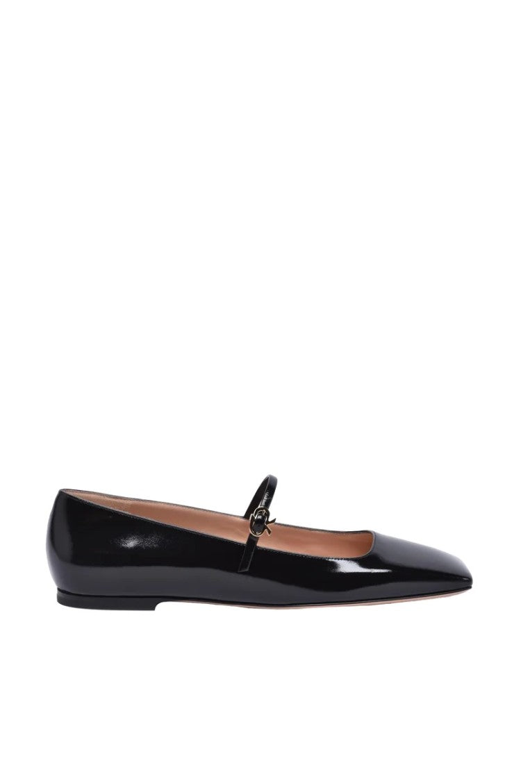 Gianvito Rossi Leather Ballerinas - Black
