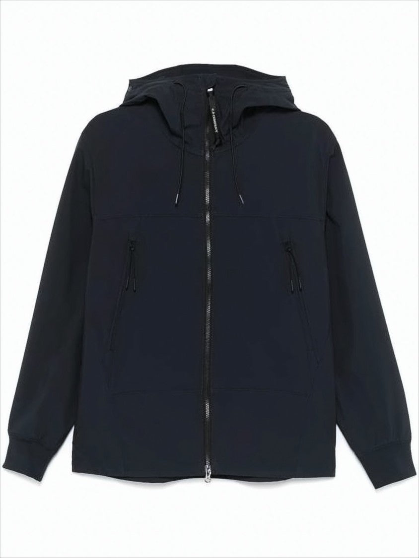 C.P. Company Minimalist Blue Zip-Up Jacket With Hood