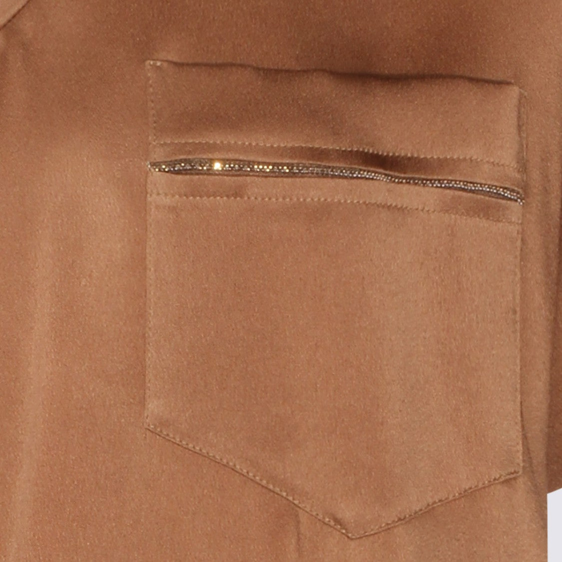 Fabiana Filippi Brown V-Neck Short-Sleeve Top