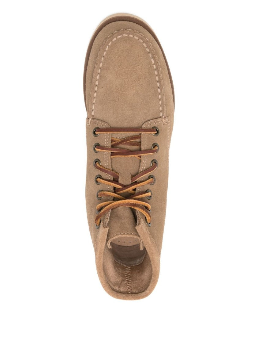 Sebago Moccasin-Style Beige Calf Leather Ankle Boots