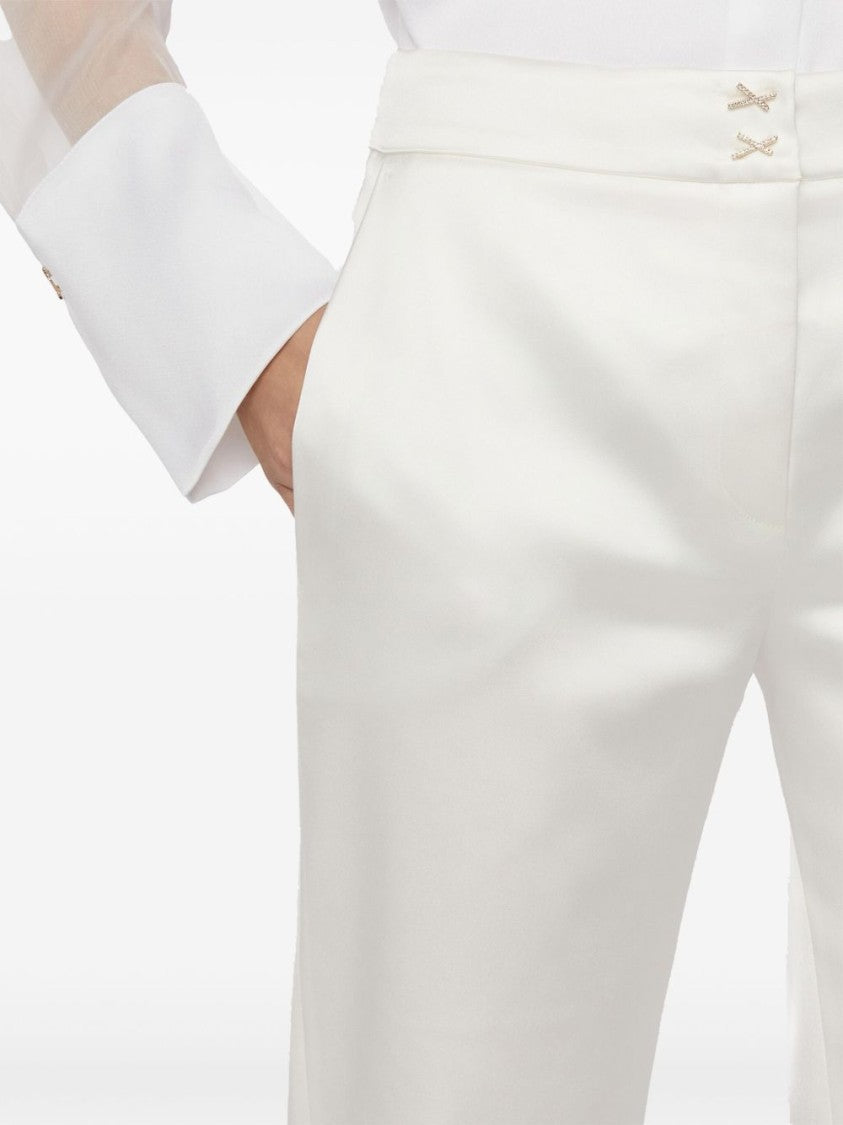 Genny Satin Trousers With Concealed Fly