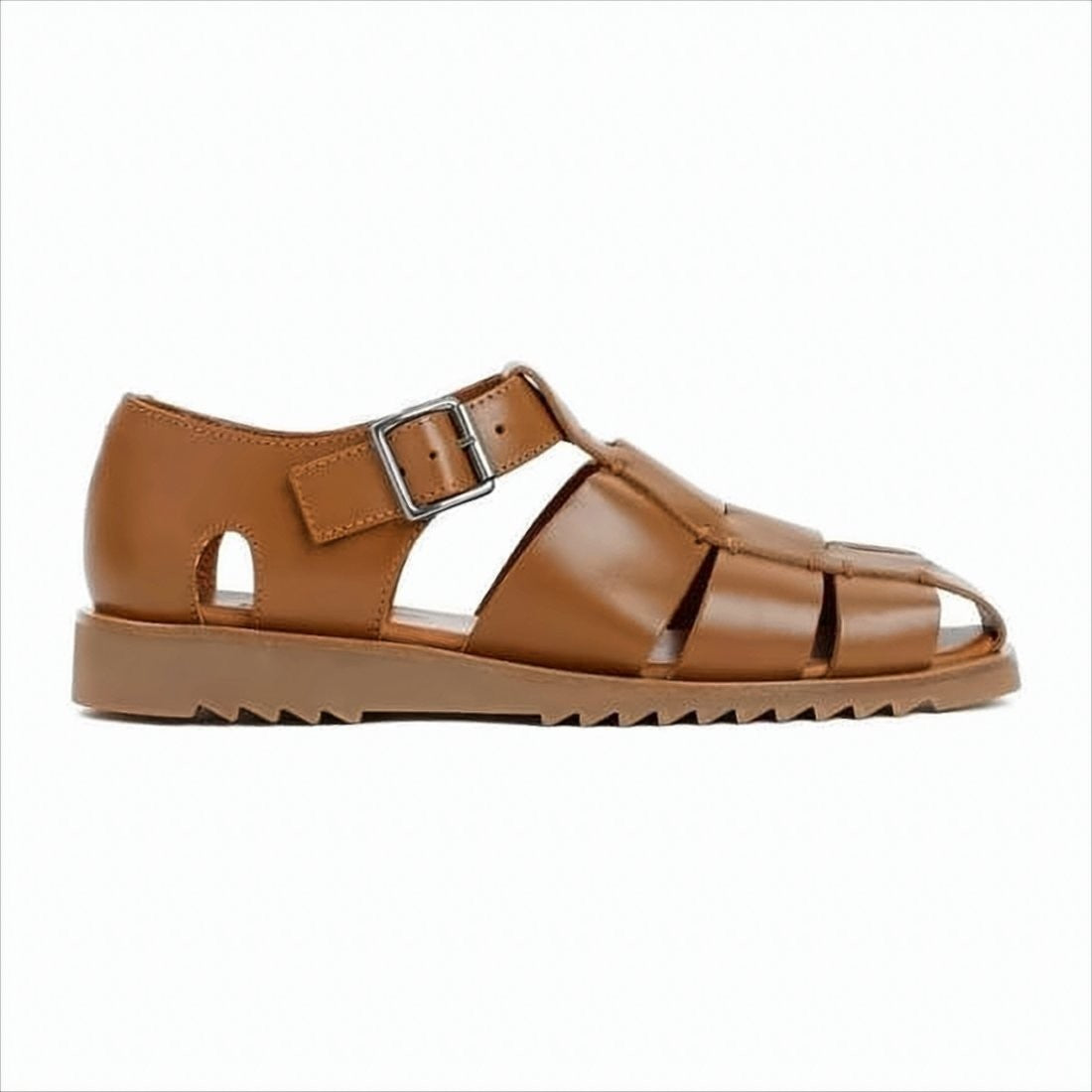 Paraboot Closed-Toe Brown Leather Sandals