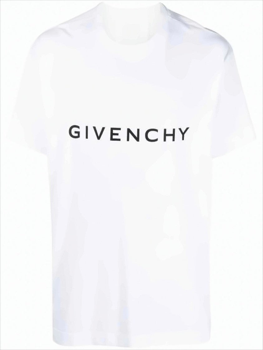 Givenchy White Cotton T-Shirt With Bold Logo Detail