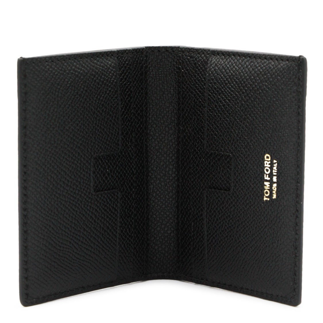 Tom Ford Textured Black Leather Vertical Card Holder