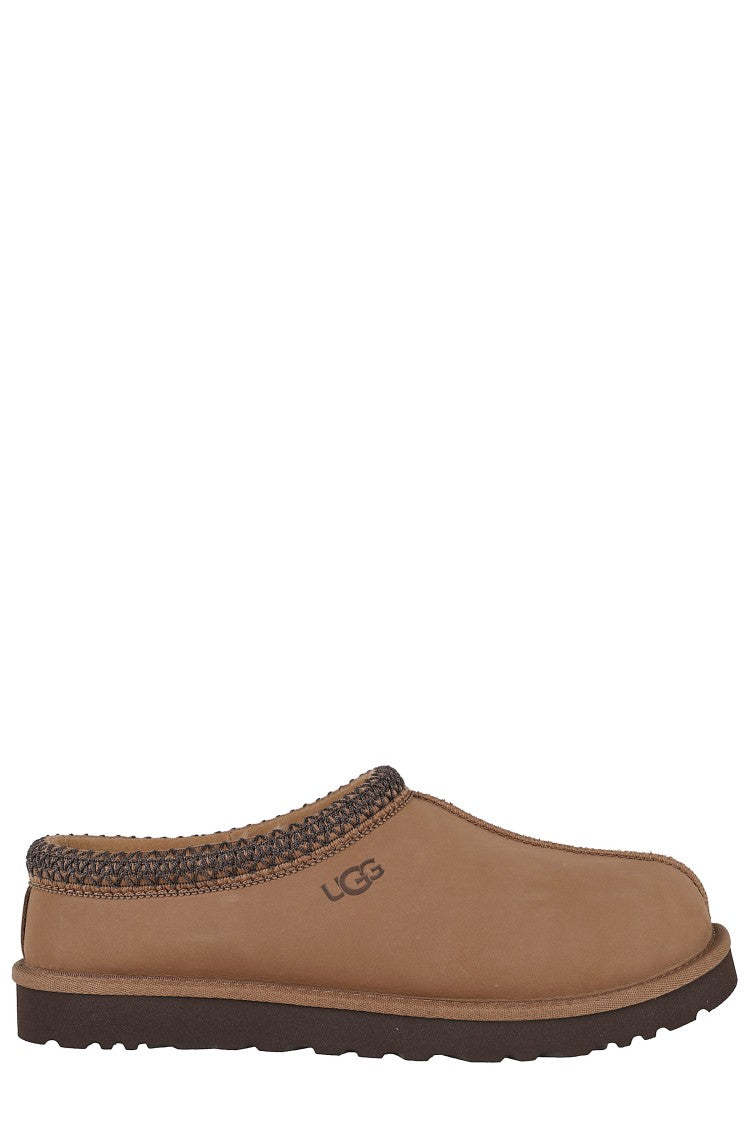 Ugg Dark Brown M Tasman Ii Nubuck Collar-Uggbraid Suede Slippers
